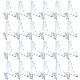 Jecdfs Pack of 24 Acrylic Card Stands, Mini Easel, Easel Stands, Transparent Card Stands for Coins, Pocket Watches, Medals, Collectibles, Sturdy and Clear Acrylic Easel Holder