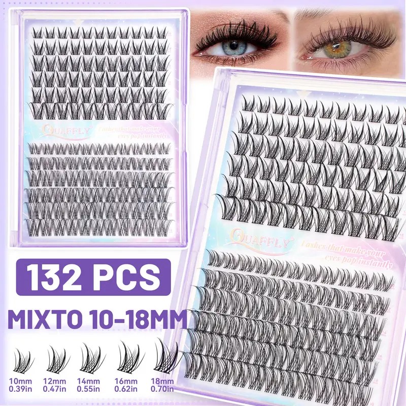 4 Sets De Extensiones De Pestañas De Estilo Natural,10-18mm