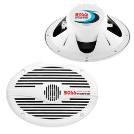 BOSS Audio Systems MR690 6x9 Inch Marine Speakers - 350 Watts Per Pair, Coaxial, 2 Way, Full Range, 4 Ohms, Weatherproof