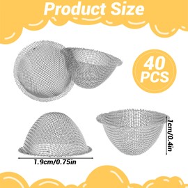 ZEYIYER Pack of 40 Pipe Sieve Tapered Stainless Steel Pipe Screen Filtering, Pipe Filter Smoke Filter Pipe Filtering Smoking Pipe Strainer Filter