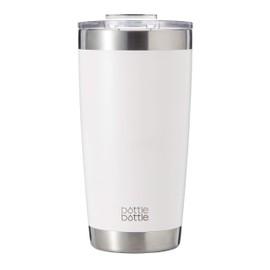 Tumbler 600ml Vacuum Insulated Stainless Steel Bottle with Hole Lid Coffee Bill Students Women Men (White)