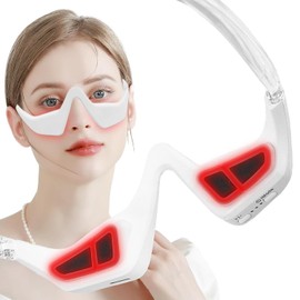 Dispositivo de terapia de luz roja debajo de los ojos, dispositivo de gafas de belleza de 2 modos con masaje ocular