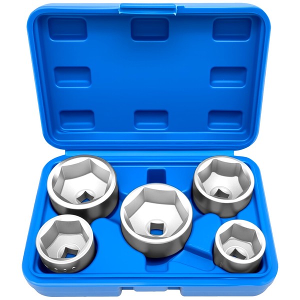 ZKTOOL 5 Pieces 3/8" Drive Low Profile Oil Filter Socket