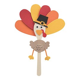 Wooden Spoon Turkey Craft Kit - Craft Kits - 12 Pieces