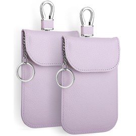 Faraday Bag for Key Fob (2 Pack), Faraday Key Fob Protector, Anti-Theft Pouch,Anti-Hacking Case Blocker, RFID Signal Blocking Bag for Car Key (Lilac)