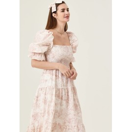 NOTHING FITS BUT Women’s Classic Linen Nursing Dress, Cotton Kiko Maternity Gown, Casual Maternity Dress, Baby Pink, XXL