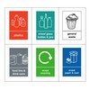 Mixed Pack of 6 Multi Recycling Stickers for Bin (A6-100