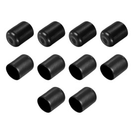 QUARKZMAN Pack of 10 Rubber End Caps 19 mm ID Rubber Caps Rubber Plugs Round Protective Caps Protective Cover End Tips Dust Protection for Wire Cable Thread Bolts Screws Pourer Black