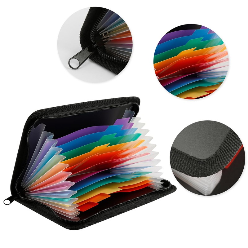 Rumyve Mini Accordian File Folder,13 Pockets Expanding File Organiser,A6 Document