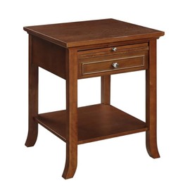 Convenience Concepts American Heritage Logan End Table with Drawer and Slide, Espresso