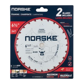 Norske Tools Thin Kerf Ultra Fast Ripping & Crosscutting Saw Blade, 6-1/2" x 24T with 5/8" Bore & DKO for Dimensional Lumber, Press Treated Wood, Plywood and Oriented Strand Board (Twin Pack)