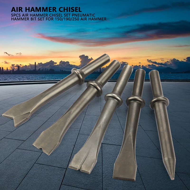 5pcs Air Hammer Chisel Set Pneumatic Hammer Bit Set for