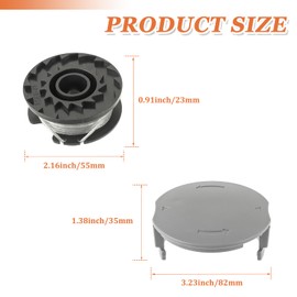 JAMHER 3PCS Strimmer Spool Replacement F016800569 F016800385 Φ1.65mm 4.9m with 1PCS Spool Cover, Nylon Spools for Bosch EasyGrassCut 18 23 26 Art 23 SL 26 SL Grass Trimmer(3 Spool, 1 Cover)