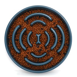 WHIPPY Large Slow Feeder Dog Bowls for Large Medium Dogs Anti-Chocking Slow Feeding Maze Dog Food Bowl Slow Eating Interactive Bloat Stop Puzzle Bowl,blue