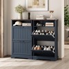 Shoe Storage Cabinet with 2 Flip Drawers, 24" W Farmhouse