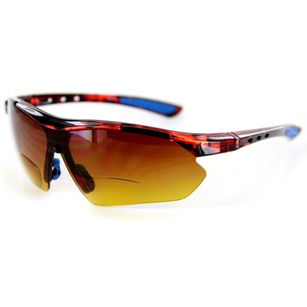 Daredevil Fashion Bifocal Sunglasses with Wrap-Around Sports Design and Anti-Glare