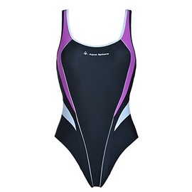 Aqua Sphere Elena Girls' Swimming Costume Black Purple, black / pink