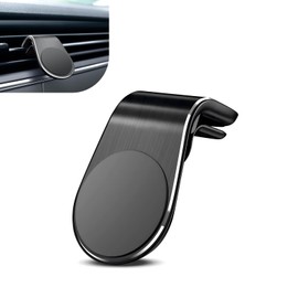 Shakas Mobile Phone Navigation Magnetic Bracket, 360 Degrees Rotation Adsorption-type Vehicle Air Vent Navigation Bracket, L-shaped Shockproof Cell Phone Mount, for Any Smartphone (Black)