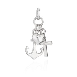 NKlaus Faith Love Hope Pendant 925 Silver 13 x 8 mm Women's Pendant Shiny 9855, Silver