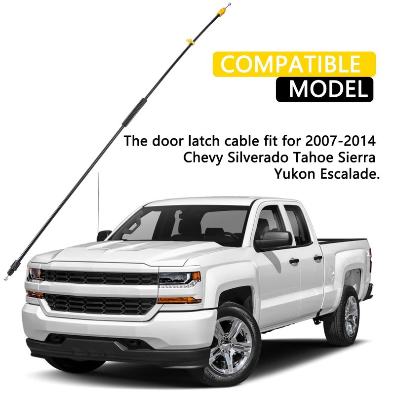 AFEISOL Door Latch Cable Compatible with 2007-2013 Silverado GMC Sierra,