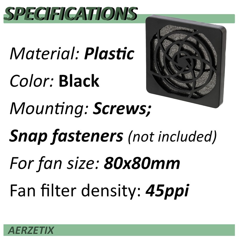 AERZETIX - C15117-80 x 80 mm protective grille for PC