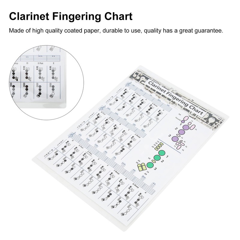 Clarinet Fingering Chart Clarionet Chords Poster Training Chart Musical Instrument