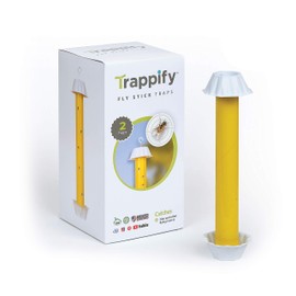Trappify Hanging Fly Stick Traps: Indoor and Outdoor Hanging Fly Stick Trap with Hanging Hook - Fly, Gnat, Mosquito, and Flying Insect Catcher - Disposable Sticky Fly Trap for Pest Control (2)