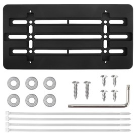 Front License Plate Bracket, No Drill Universal License Plate Holder for Car Truck SUV, Front Bumper Mounting Kit Adapter with 6 Screws & Wrench