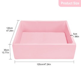 TRENDBOX Extra Large Ball Pit 47.2x47.2x13.8in Foam Ball Pit Balls Kids Ball Pits for Toddlers Babies Balls NOT Included - Light Pink