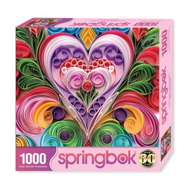 Springbok Paper Hearts 1000 Piece Puzzle for Adults - Features a Beautiful Cut Paper Heart Arrangment