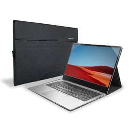 Honeymoon Protective Case Cover for HP Envy X360 15-EDxxx/15-EExxx/15-EWxxx/15-EYxxx/15-EPxxx/15-ESxxx/15-EUxxx 15.6 Inch Series, PU Leather Folio Hard Shell Case Cover,S034-15-Black