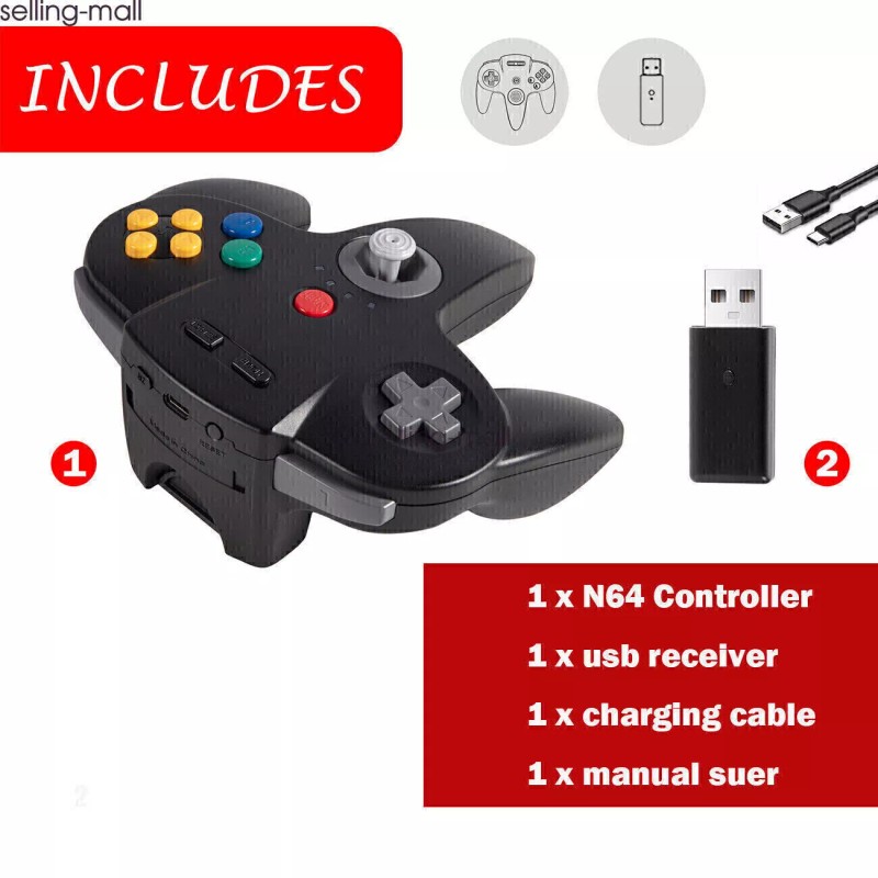 Unbranded Wireless N64 Switch Online Rumble Controller for Switch PC