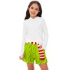 Boys Christmas Green Boxer Shorts Girls Xmas Green Monster Drawstring