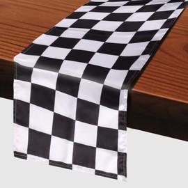 Fililogor Table Runner Black White Check Pattern Table Runner Rectangle Modern Table Runner for Home Kitchen Cafe Restaurant Farmhouse Party Decoration 30x275cm, FILSH23112303