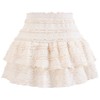 Women's Pleated Ruffle Mini Skirt Lace High Waist Layered Flared