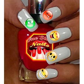 One Stop Nails Emoji Clear Vinyl PEEL and STICK Nail Decals NOT WATERSLIDE