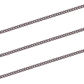 Airssory 10m/32.8ft GunSlim Twisted Chains Oval Link Curb Chains Roll for Women Men Jewelry Making DIY - 2x1.5mm