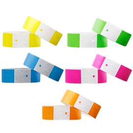 Felimoa Disposable Fluorescent Wristbands for Event Entrance Waterproof One-Touch Wear-500 Pack