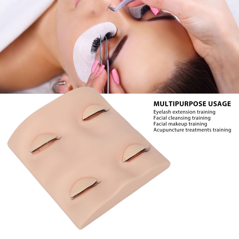 Lash Mannequin Head with with 3 Pairs Replacement Eyelids Realistic