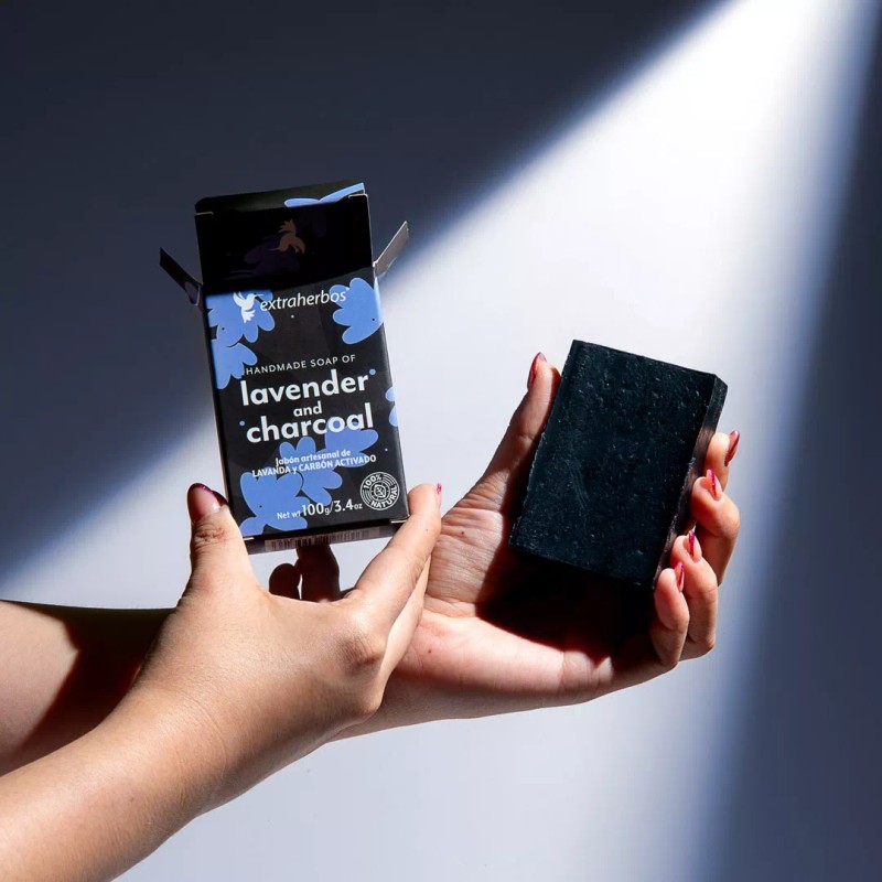 Extraherbos Pack 3 Jabones De Lavanda Y Carbón Activado Antiacné