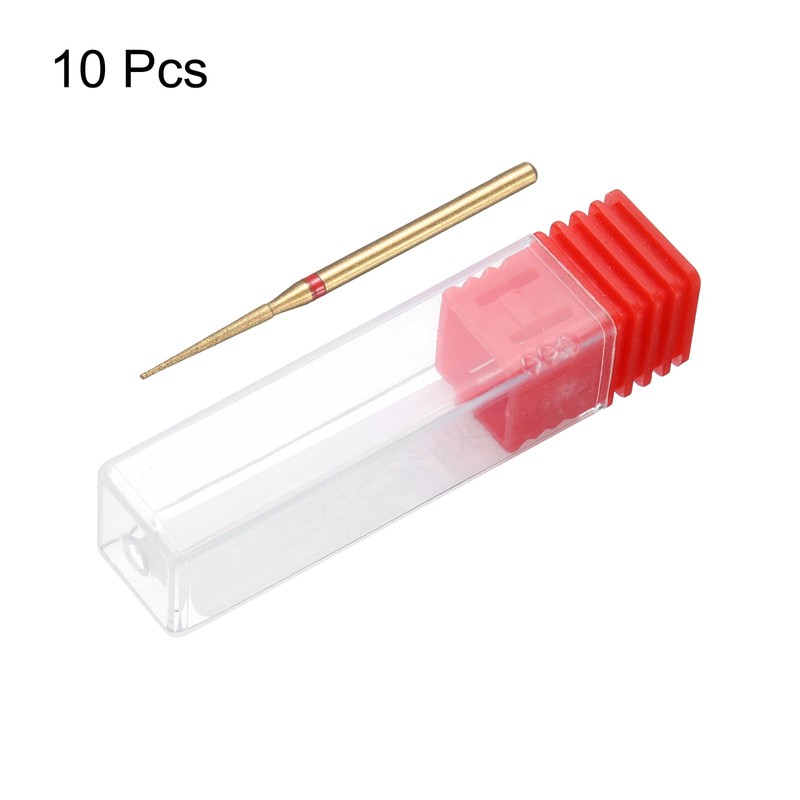 sourcing map 10pcs 200-230 Grits Diamond Grinding Bit 1.4mm Tapered