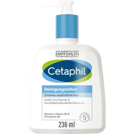 CETAPHIL Cleansing lotion, 236 ml, for dry, sensitive skin, facial cleansing with and without water, gently and effectively removes dirt, soap-free, packaging may vary