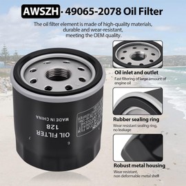 AWSZH 49065-0724 Oil Filter Compatible with Kawasaki FX850V FX801V FJ180V FH381-721V FH601-770D FX751-FX1000V 120-634 49065-2071 1016467 49065-7010 AM107423 4 Stroke Engine Oil Filter,Pack of 3