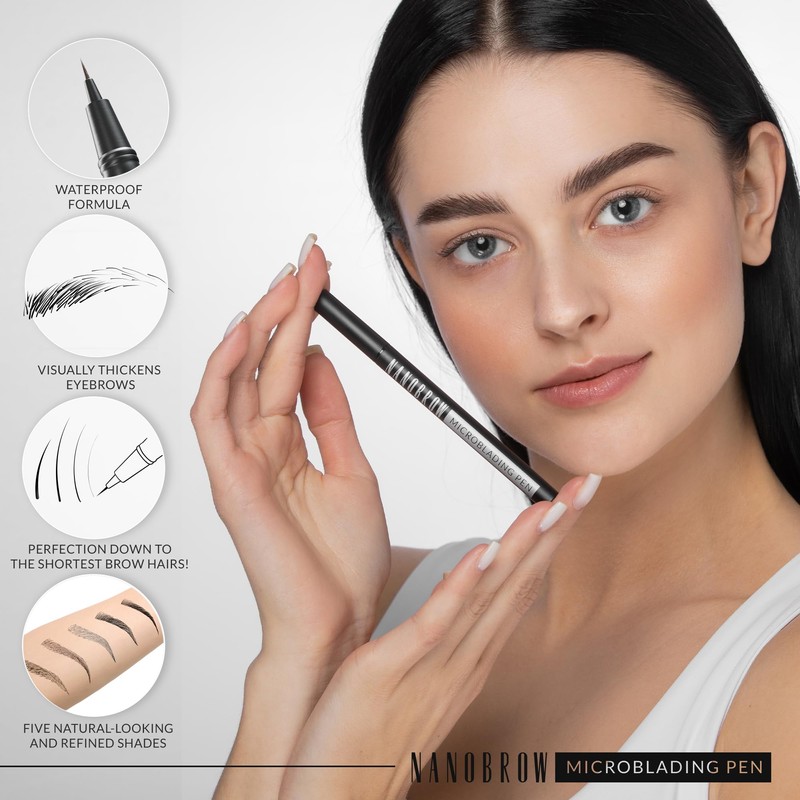 Precision Eyebrow Marker Nanobrow Microblading Pen - Emphasised, Dense and