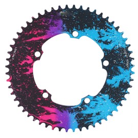 BOLANY Bicycle Chainring 56T BCD130 Chain Ring Positive Negative Tooth Single Disc for Road Folding BikeStar Sky Blue