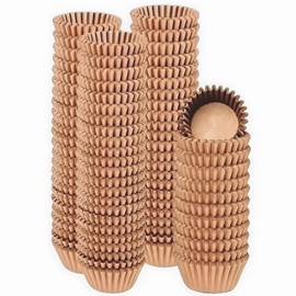 Gcardist Mini 500-Count Natural Cupcake Liners Muffin Liners Food Grade Brown Baking Cups Paper No Smells (Small Size)