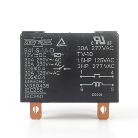 841-S-1A-D 12VDC Power Relay 30A 277VAC SPDM 4 Pins Quick Terminal Type Dust Cover