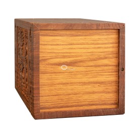 Outright Cremation Urns for Adult Human Ashes - Adult Large Wooden Urn Handcrafted for Funeral and Burial - Tree of Life Memorial Burial for Male and Female (Natural, L, 6.25 x 6.25 x 11.25 inches)