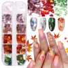 EBANKU Fallen Maple Leaf Nail Art Sequins, Autumn Nails Art