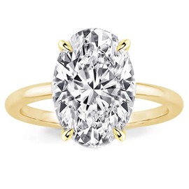 RURULUYA 5.5CT Elongated Oval Cut Engagement Rings for Women,Simulated Diamond Promise Ring,925 Sterling Silver 18K Yellow Gold Plated Ring Size 5